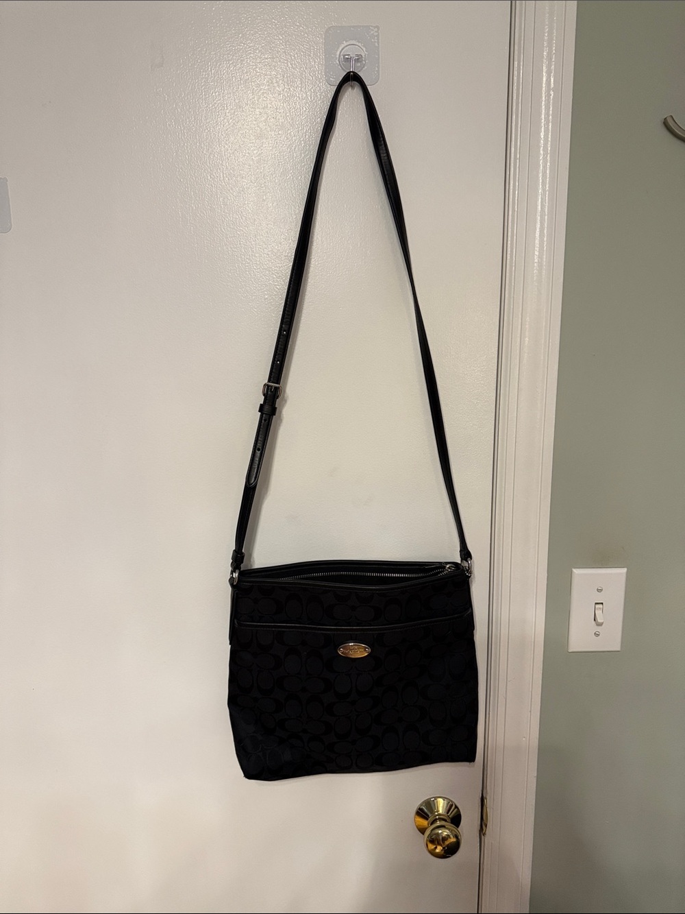Coach Black Signature Jacquard Crossbody Bag